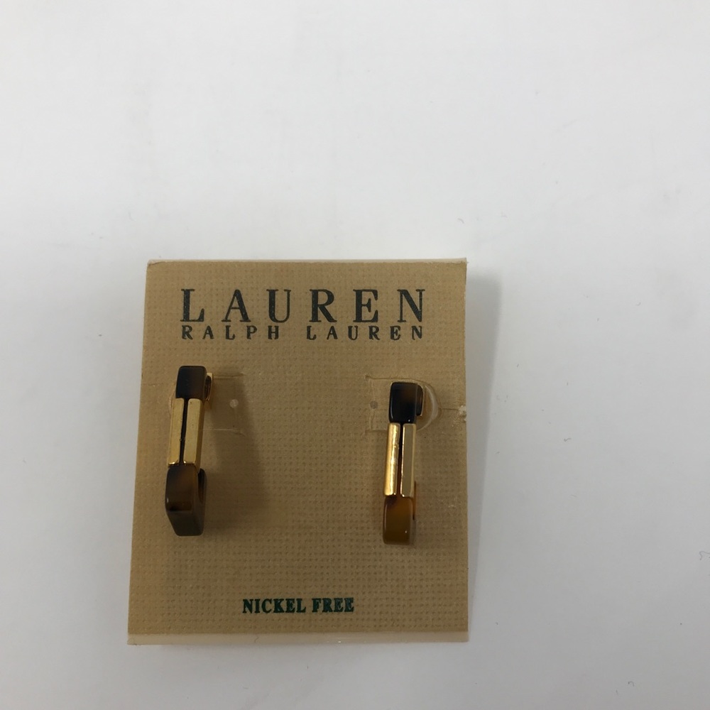Ralph Lauren tortoise gold earrings - Picture 2 of 5